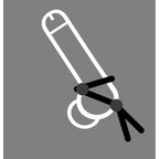 C1 Releasing Boneyard Cock Leash Double Adjustable Lasso Cock Ring Black C1 Releasing