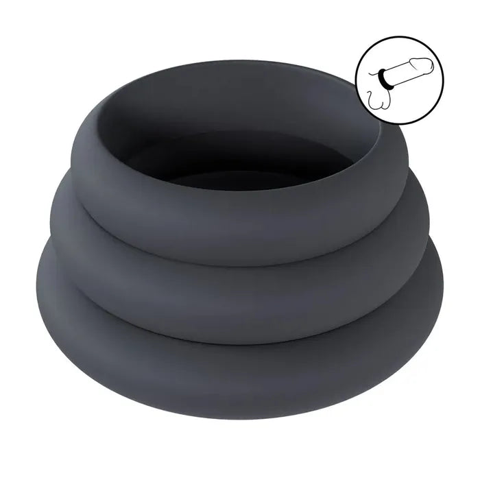 Shots Toys LEVELZ Wide O Silicone Cock Ring Set L / XL / 2X Set Of 3 Sizes Shots Toys