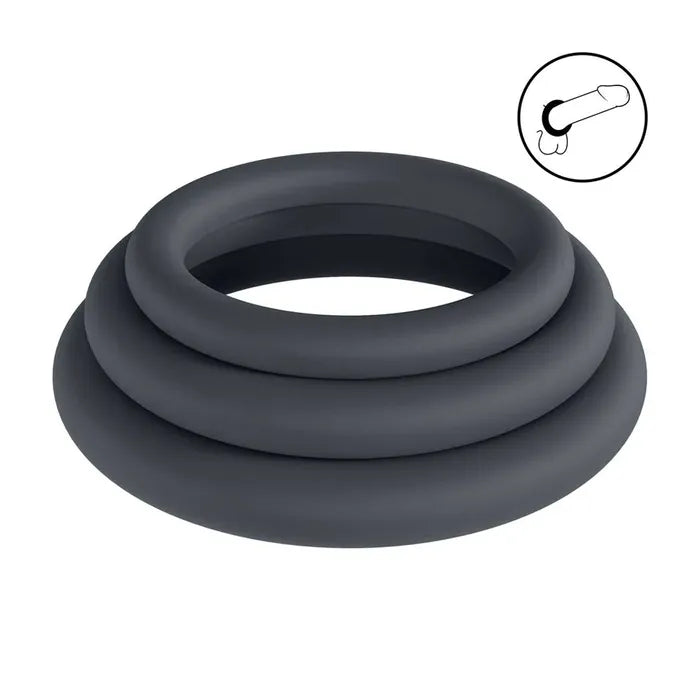 Shots Toys LEVELZ Classic Silicone Cock Ring Set L / XL / XXL Set Of 3 Sizes Shots Toys