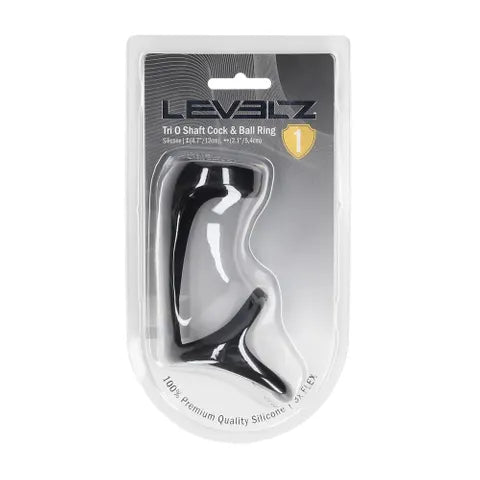 Shots Toys LEVELZ Tri O Silicone Shaft Cock & Ball Ring Black Shots Toys
