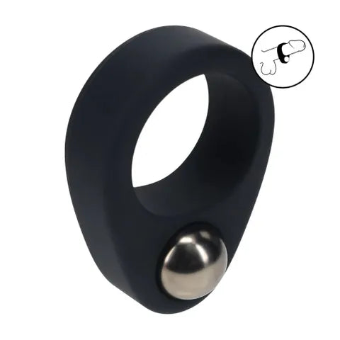 Shots Toys LEVELZ Single Weighted Ball Cock Ring Black Shots Toys
