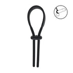 Shots Toys LEVELZ Wide Adjustable Silicone Lasso Cock Ring Black Shots Toys