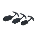 Shots Toys LEVELZ Silicone Weighted Anal Plug Training Set Of 3 Sizes Black Shots Toys