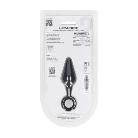 Shots Toys LEVELZ Silicone Anal Plug With Loop Black Shots Toys