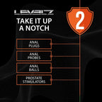 Shots Toys LEVELZ Rippled With Hard Loop Prostate Massager Black Shots Toys