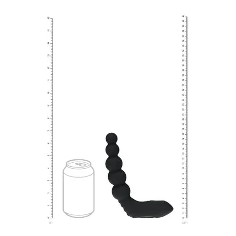 Shots Toys LEVELZ Rechargeable Beaded Heating + Vibrating Prostate Massager Black Shots Toys