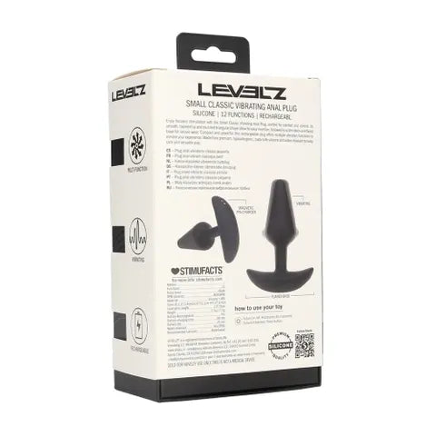 Shots Toys LEVELZ Classic USB Rechargeable Vibrating Silicone Anal Plug Small Black Secondary image