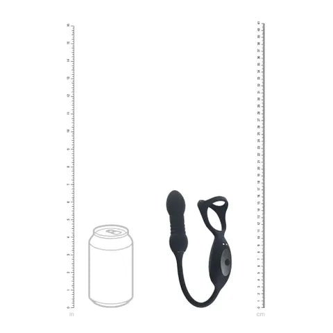 Shots Toys LEVELZ Vibrating & Thrusting TriO Cock Ring With Prostate Stimulator Black Shots Toys
