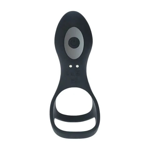 Shots Toys LEVELZ USB Rechargeable Vibrating Cock & Ball Ring With Shaft Loop Black Secondary image