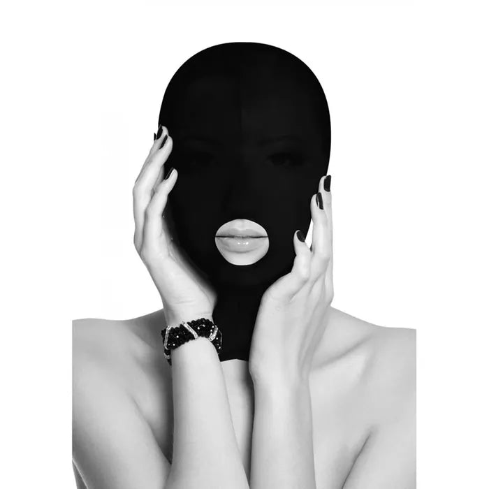 Shots Toys OUCH! Black & White Submission Mask Black Hood Mask Shots Toys Main image