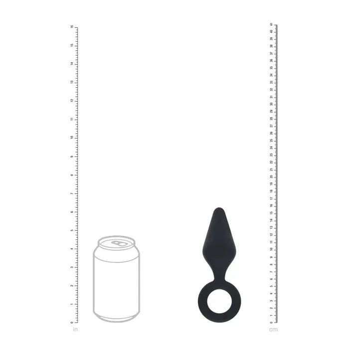 LEVELZ Silicone Anal Plug With Loop Large Black Shots Toys