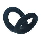 Shots Toys LEVELZ Double O Silicone Cock & Balls Rings Medium Black Shots Toys