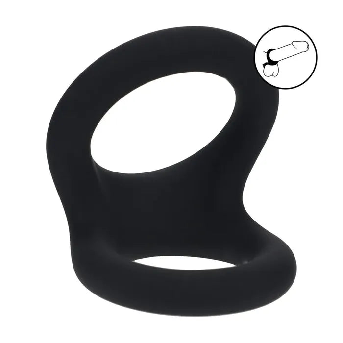 Shots Toys LEVELZ Double O Silicone Cock & Balls Rings Medium Black Shots Toys Main image