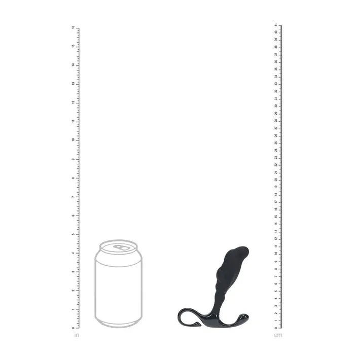 Shots Toys LEVELZ Rippled With Hard Loop Prostate Massager Medium Black Shots Toys
