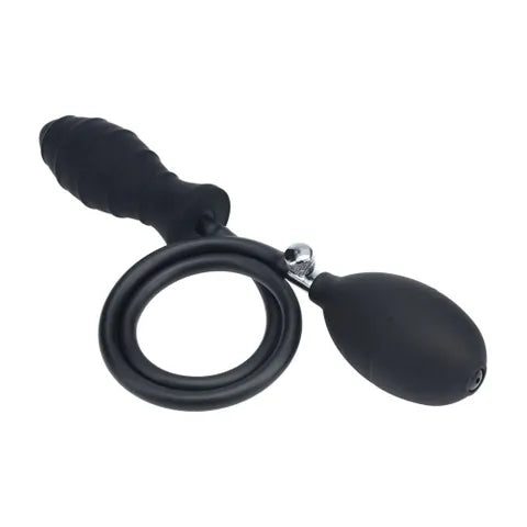 Shots Toys LEVELZ Ribbed Inflatable Anal Plug Black Secondary image
