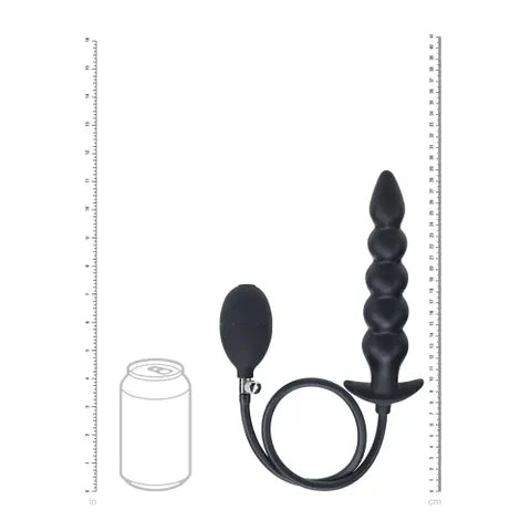 Shots Toys LEVELZ Beaded Inflatable Anal Plug Black Shots Toys