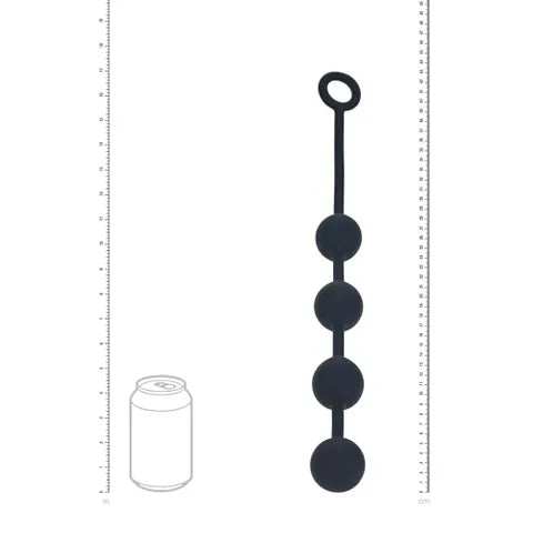 Shots Toys LEVELZ Round Silicone Anal Balls Beads 40mm Black Large Shots Toys