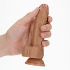 Shots Toys REALROCK Realistic Regular Curved Dong with Balls Dong 6 Inch Shots Toys