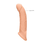 Shots Toys REALROCK Realistic Penis Extender Sleeve With Rings 9 Inch Flesh Shots Toys