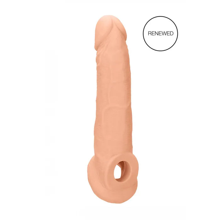 Shots Toys REALROCK Realistic Penis Extender Sleeve With Rings 9 Inch Flesh Shots Toys