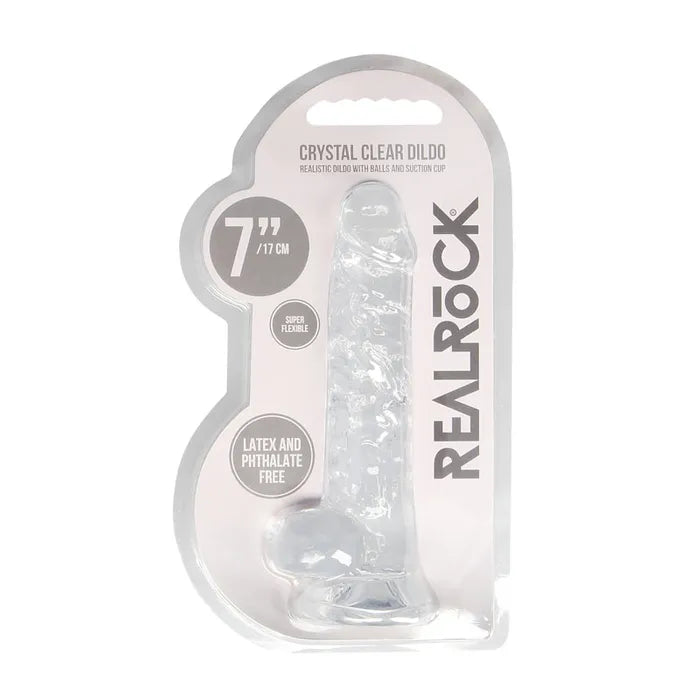 Shots Toys REALROCK Realistic Dildo With Balls Dong 7 Inch Clear Shots Toys