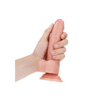Shots Toys REALROCK Realistic Regular Curved Dong With Balls 7 Inch Flesh Shots Toys