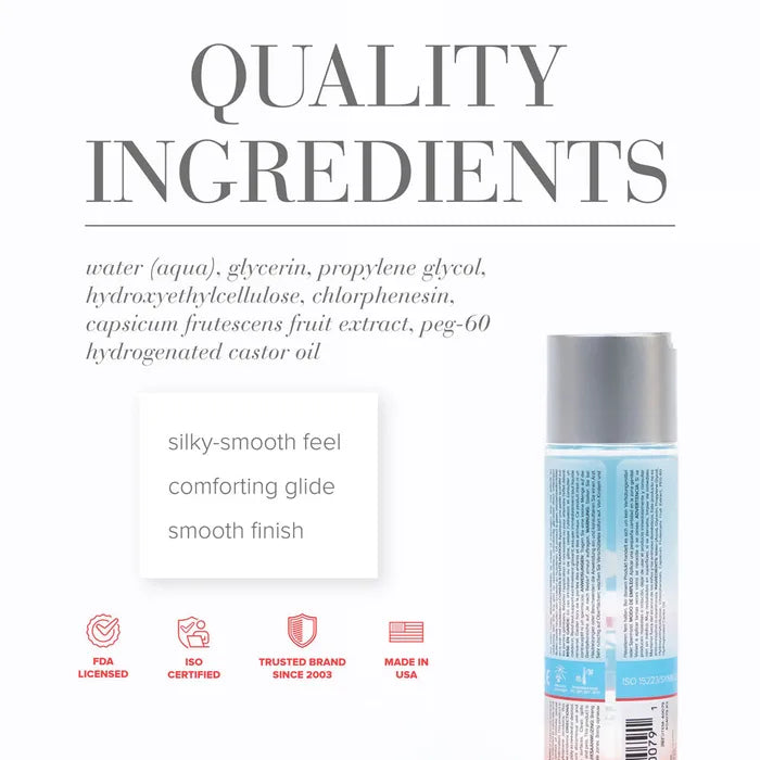 JO H2O Warming Water Based Warming Lubricant 120ml Bottle JO