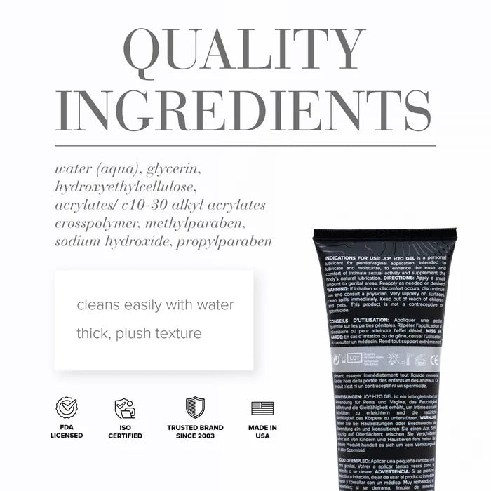 JO H2O Gel Original Thick Water Based Lubricant 120ml Tube JO