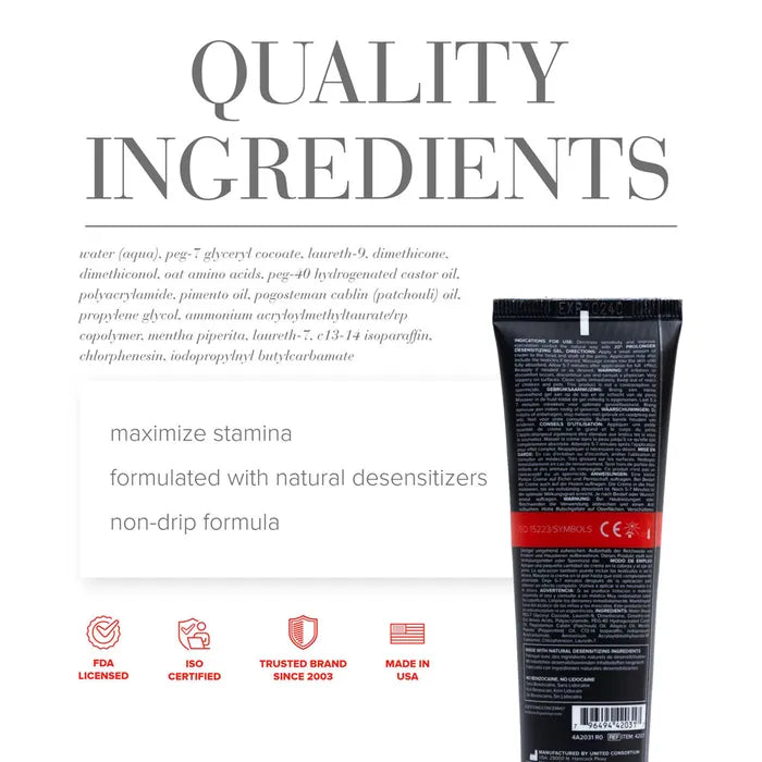 JO Prolonger Penis Desensitising Gel 60ml Tube JO