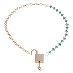 Sportsheets Sex & Mischief Indica Crystal Day Lockable Collar Gold / Emerald Sportsheets