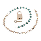 Sportsheets Sex & Mischief Indica Crystal Day Lockable Collar Gold / Emerald Sportsheets