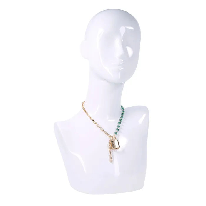 Sportsheets Sex & Mischief Indica Crystal Day Lockable Collar Gold / Emerald Sportsheets