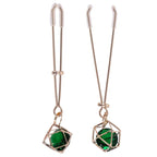 Sportsheets Sex & Mischief Indica Crystal Nipple Clips With Emerald Gems Sportsheets
