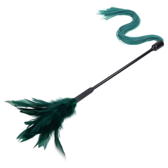 Sportsheets Sex & Mischief Indica Feather Tickler Whip Green Sportsheets