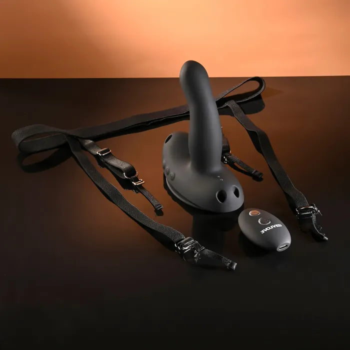 Evolved COME CLOSER USB Rechargeable Vibrating Strap On With Remote Black Evolved