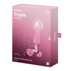 Satisfyer Triple Crystal 2 Pink Glass 3 In1 Butt Plug Satisfyer