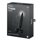Satisfyer Triple Crystal 1 Black Glass 3 In 1 Butt Plug Satisfyer
