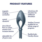 Satisfyer Bullseye Navy Vibrating Adjustable Lasso Cock Ring Satisfyer