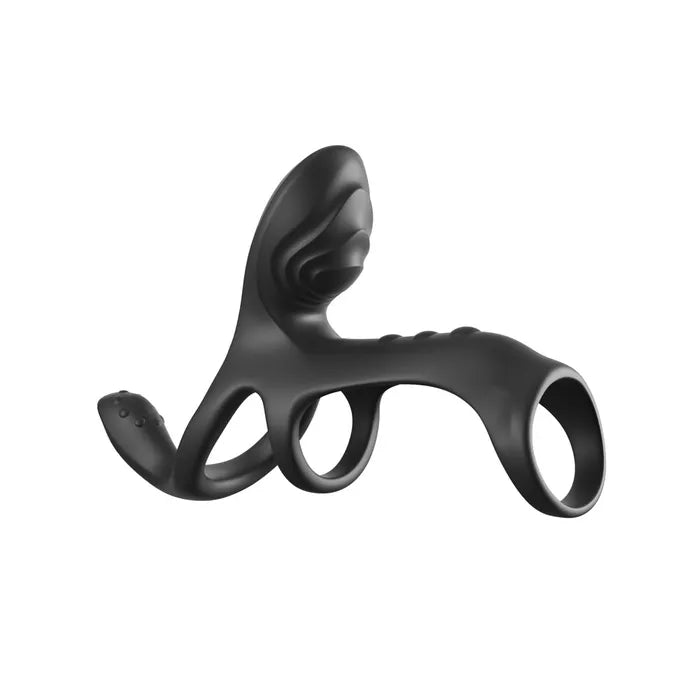 Pipedream Fantasy C Ringz Ultimate Couples Cage Max USB Rechargeable Vibrating Cock Ring Cage Black Pipedream Main image