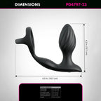 Pipedream Anal Fantasy Elite Ass Gasm Gyro Milk Pro USB Rechargeable Gyrating Butt Plug With Cock Ring Black Pipedream