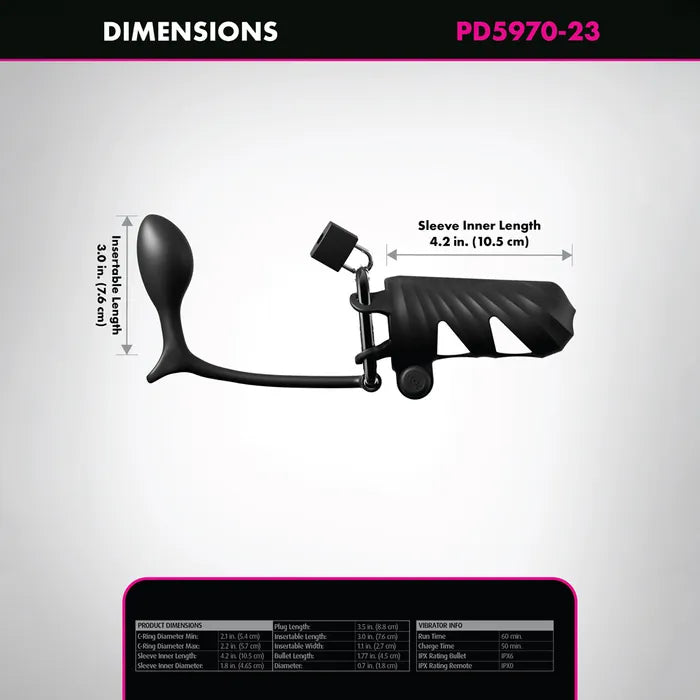 Pipedream Fantasy C Ringz Remote Controlled Vibrating Cock Blocker With Ass Gasm Plug Black Vibrating Cock Cage With Anal Plug Pipedream