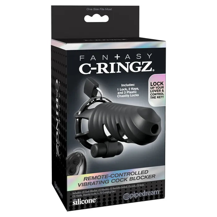 Pipedream Fantasy C Ringz Remote Controlled Vibrating Cock Blocker Black Pipedream