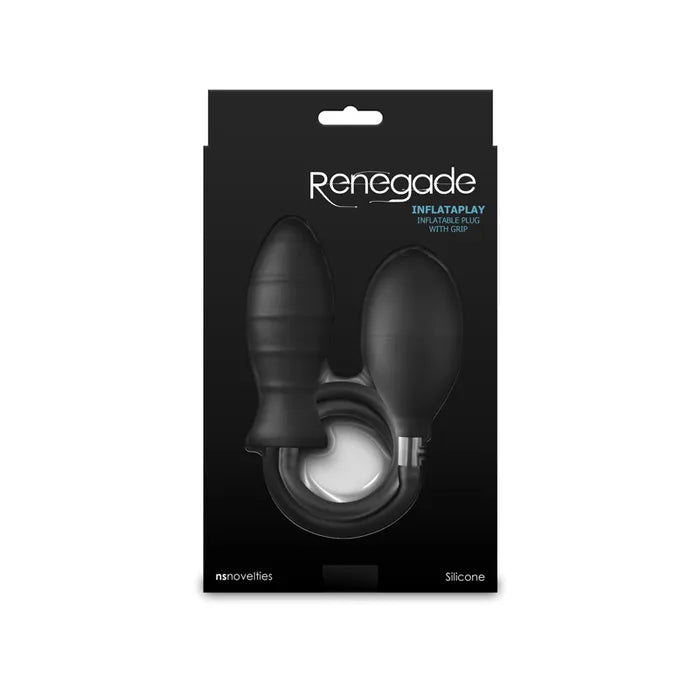 NS Novelties Renegade InflataPlay Inflatable Butt Plug 10.5cm Black NS Novelties
