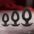 XR Brands Master Series Pop Plugs Anal Plug Trainer Set Of 3 Sizes Black XR Brands