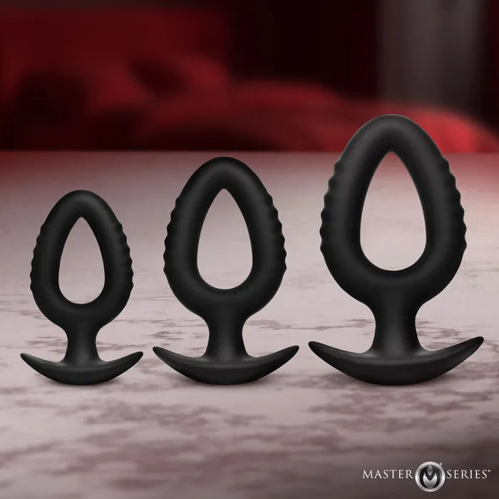 XR Brands Master Series Pop Plugs Anal Plug Trainer Set Of 3 Sizes Black XR Brands Main image