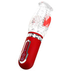 Adam & Eve PLEASURE PRO 3000 USB Rechargeable Thrusting & Rotating Auto Stroker Clear / Red Adam & Eve