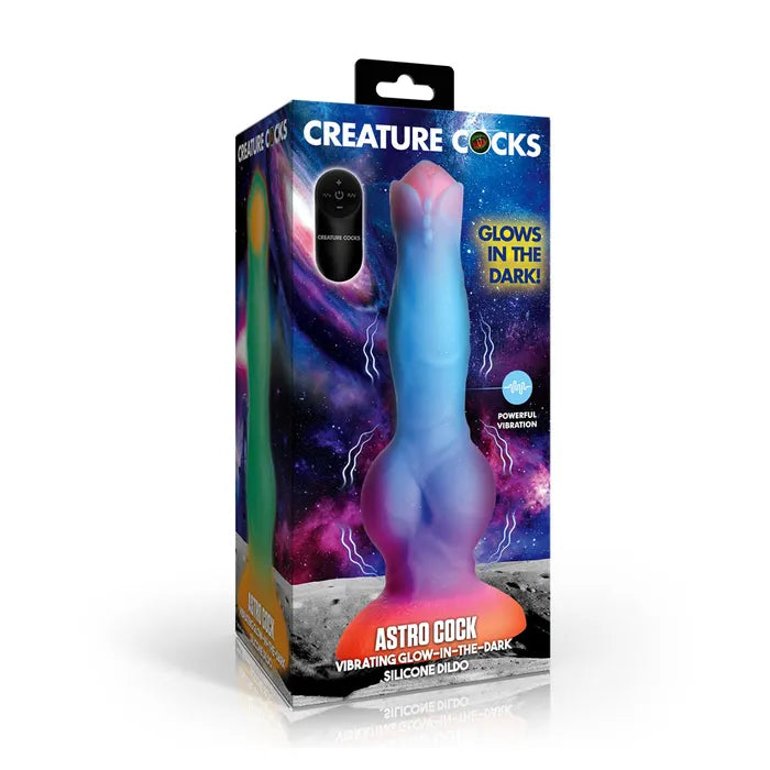 XR Brands Creature Cocks Astro Cock Glow In Dark Vibrating Fantasy Dildo With Remote 20.6cm XR Brands