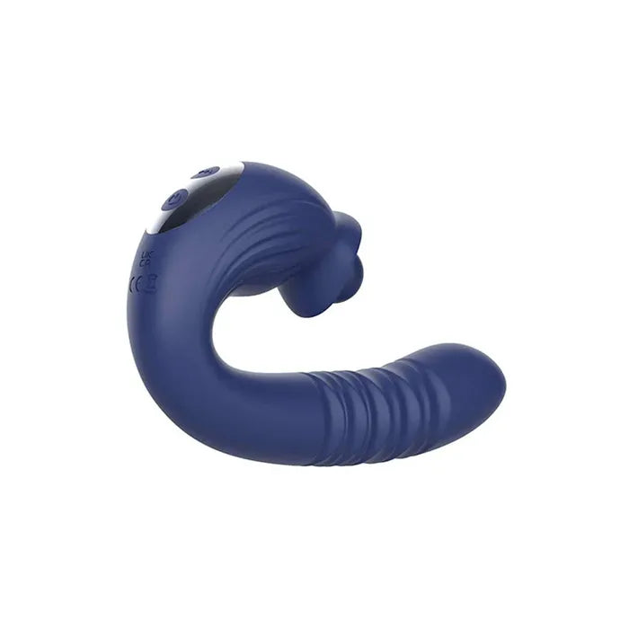 Adam & Eve THE BIG BALLER USB Rechargeable Thrusting Rabbit Vibrator 18.8cm Navy Blue Adam & Eve