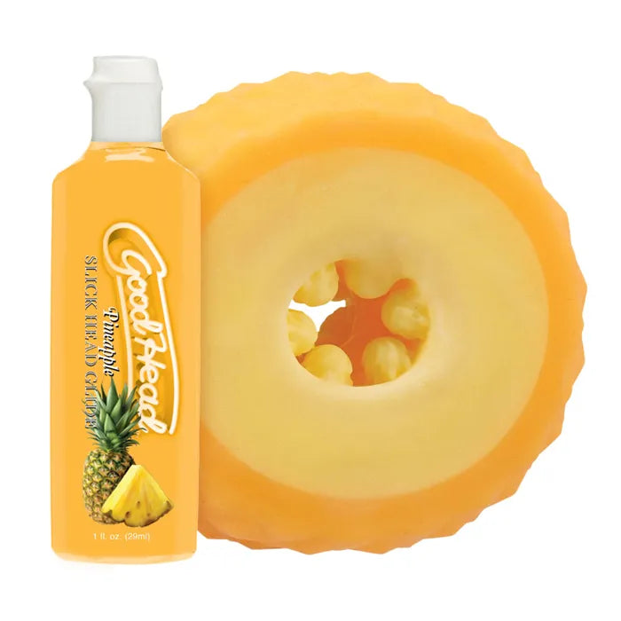 Doc Johnson GoodHead Pineapple Blowjob Set Stroker With Pineapple Flavoured Lubricant 30ml Bottle Doc Johnson