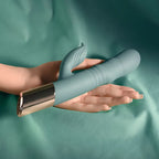 Evolved THE SHIMMY USB Rechargeable Thrusting Rabbit Vibrator Green Evolved